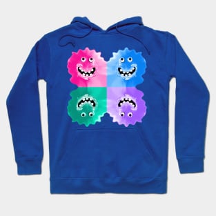 Goofy Jelly Monster Emoji Pixel Smiling Face Hoodie